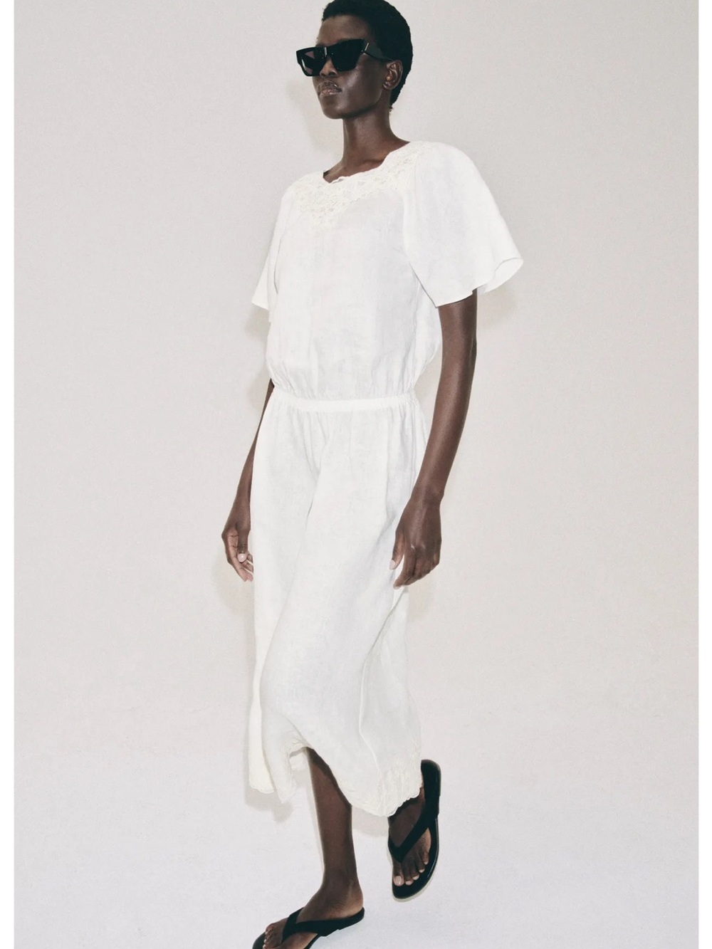 100% LINEN CROCHET DRESS ZW COLLECTION